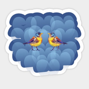 Two birds on the cloud Sticker